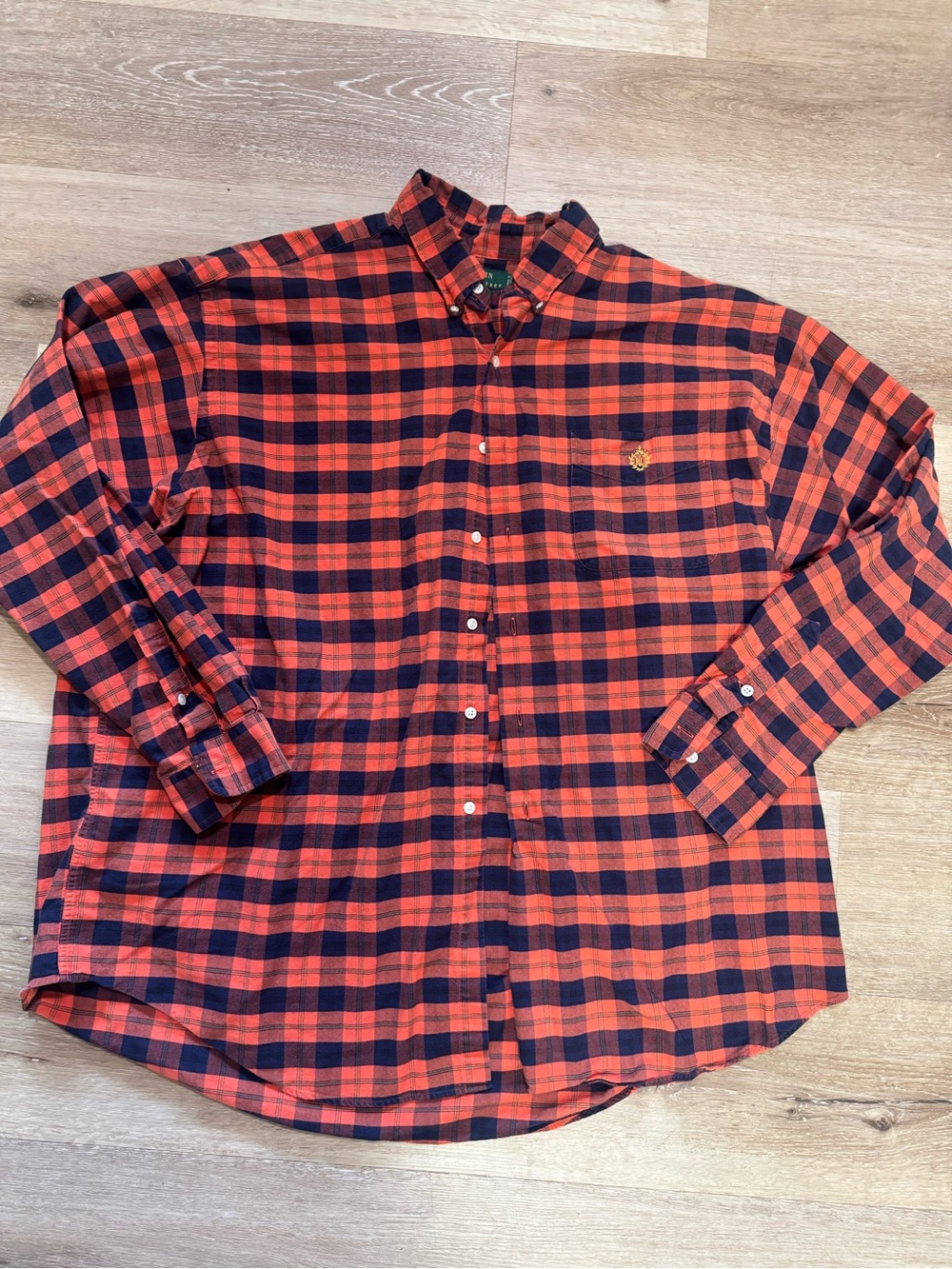 Ralph Lauren Red and Black Plaid Button-Down Shirt